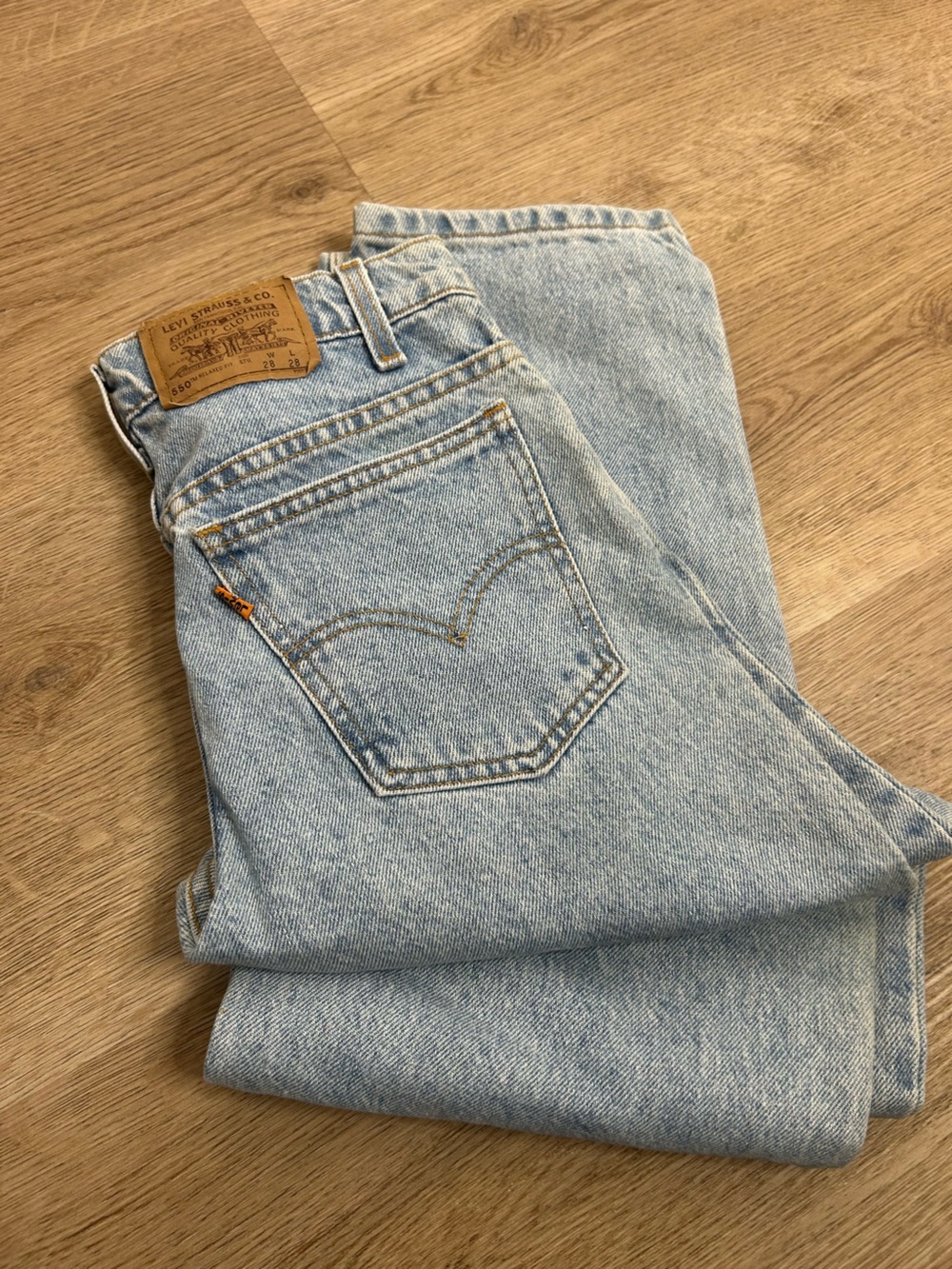 Vintage Levi's 100% Cotton Orange Tab 550 Student Fit Tapered Straight Leg Jean